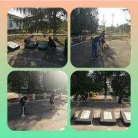 Благоустроительные работы с участием волонтера культуры Валентины Щелкановой