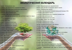 Экологический календарь. Цель экологического образования