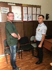 В Брюховецком районе представитель Общественного совета проверил участковые пункты полиции на территории района